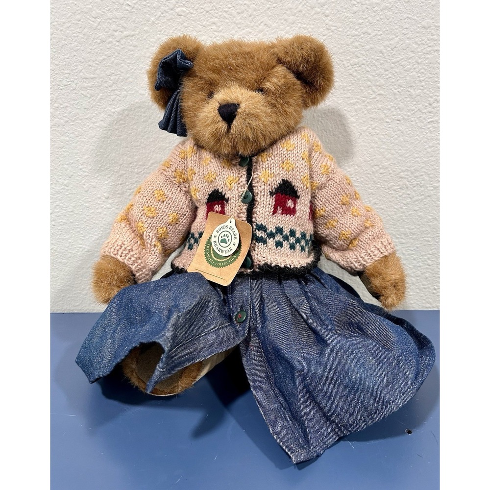 1995 Boyds Bear Clarissa 16" Musical Plush Plays Make Someone Happy Gift-Ready!